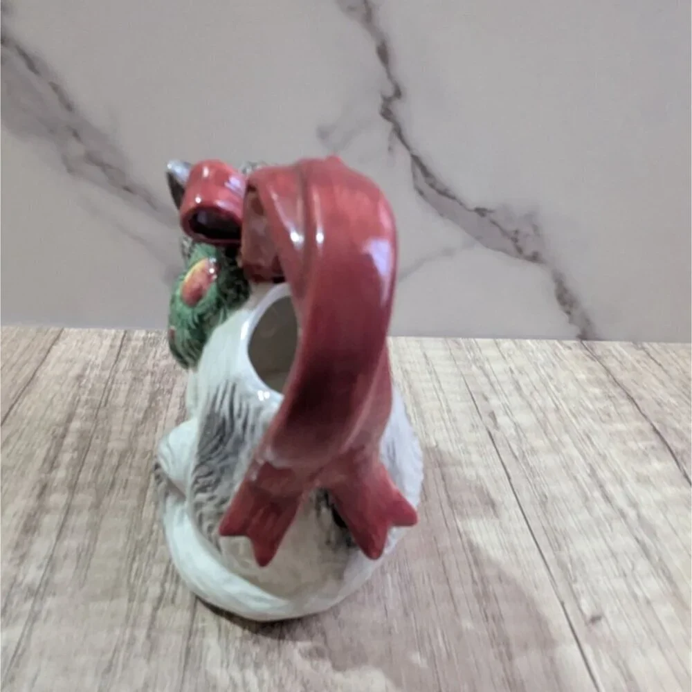 VINTAGE FITZ & FLOYD Cat Christmasy  creamer 1992 Super‎ Cute 4.5